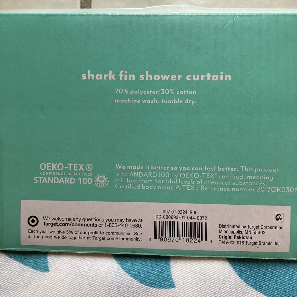 NWT Shark Fin Shower Curtain - Picture 3 of 3